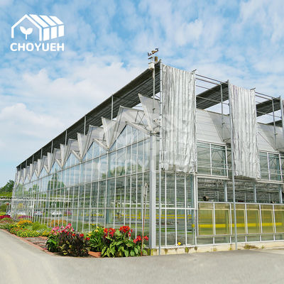 Solar Control Tempered Insulated Glass Greenhouse Hydroponics System With Accessories