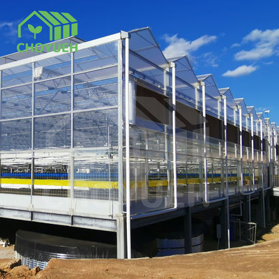 Roof Ventilation Plant Commercial Glass Greenhouse With Inner Shading System